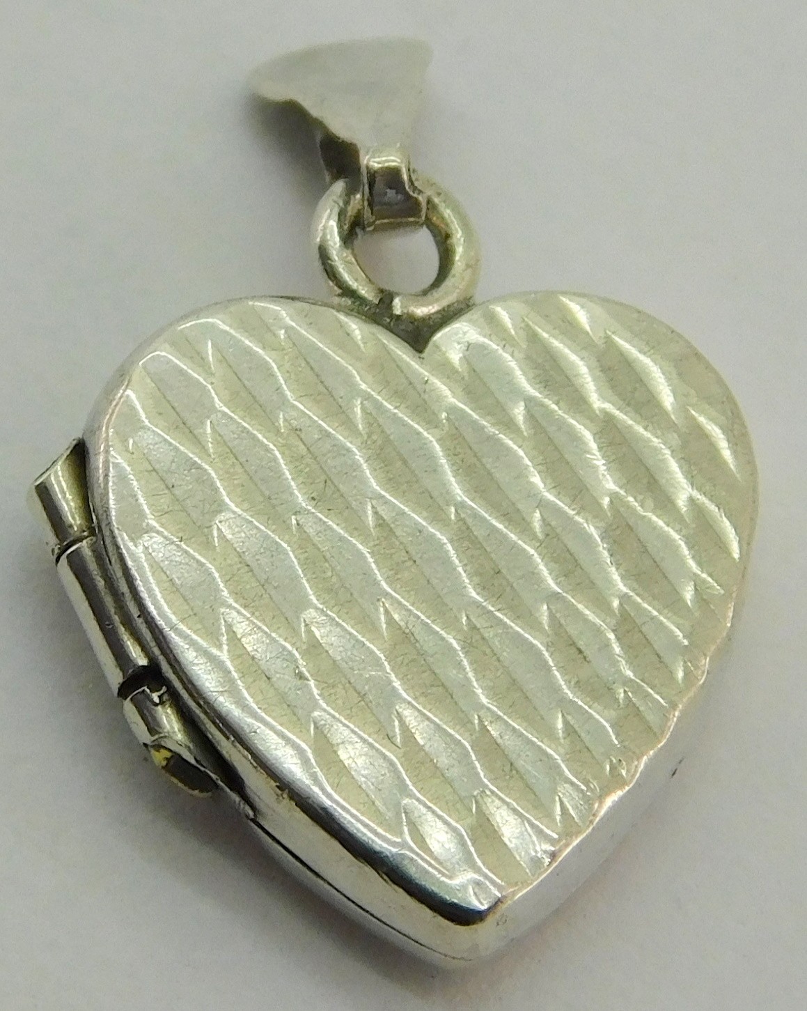 Small Vintage Heart Shaped Solid Silver Locket, B… - image 2