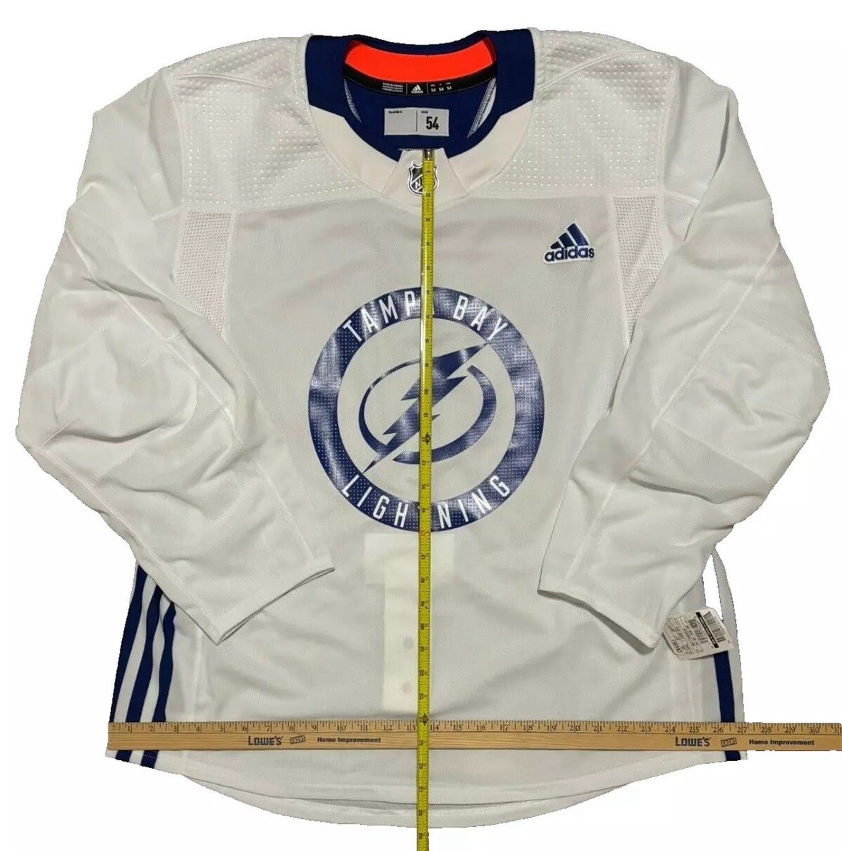 Adidas NHL Tampa Bay Lightning Team Issued White Practice Jersey