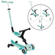 Image of Globber Go Up Active Lights 360 Folding 3 in 1 Kids Scooter Mint