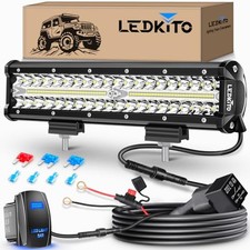 12 inch LED Light Bar Kit with 5 Pin LEDKITO 12In LED Light Bar-Rocker Switch