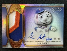 2026 Topps Dynasty Mr. Met Logo Patch Auto /10 / Topps Celebration Mascot
