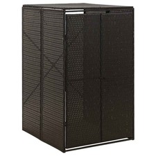 Wheelie Bin Shed Garden Outdoor Rubbish Bin Shed Storage Poly Rattan vidaXL