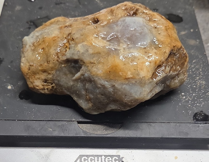 Quartz Rough Rock Specimen, Lapidary Material, Wet, Uncut, 12.9oz