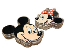 RARE Vintage Disney MICKEY MOUSE  MINNIE MOUSE Plastic Containers w/ Lids 6"-7"
