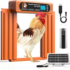 Automatic Chicken Coop Door Solar Powered, Extra Large Size, Anti-Pinch Design,