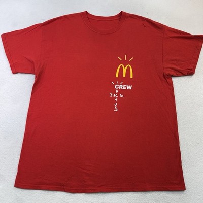 Travis Scott x McDonalds Shirt Mens Red Yellow Cactus Jack Short Sleeve XL