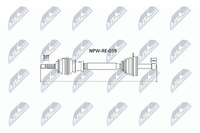 Genuine NTY Drive Shaft NPW-RE-039 for Dacia Renault