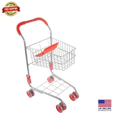 Imaginative Play Toy Grocery Cart - Folds Easily, Perfect for Kids Ages 3-6