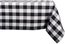 Dii Buffalo Check Farmhouse Tablecloth 60" X 104" Black And White