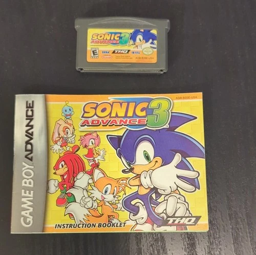 Sonic Advance 3 Nintendo Game Boy Advance 2004 with Manual