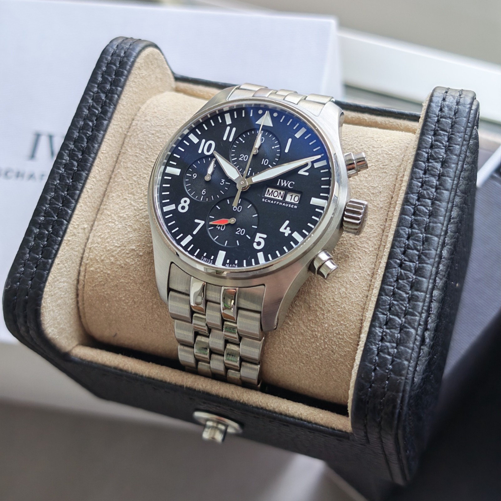 IWC Pilot’s Watch Chronograph 43 IW378002 Full Set Warranty 2031 Steel Bracelet