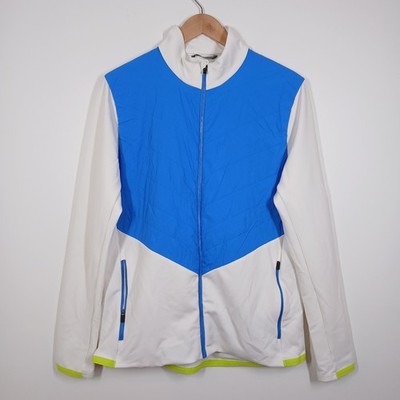 KJUS Jacket Mens L Blue White Athletic Golf Performance Technical Outdoor