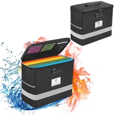 Fireproof File Box with Lock, Document Box Storage Organizer, Suitable for Ha...