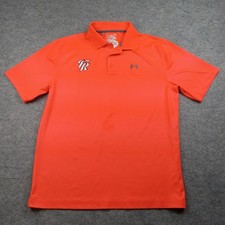 Under Armour Polo Shirt Mens Large Orange HeatGear TR Embroidered Logo Golf