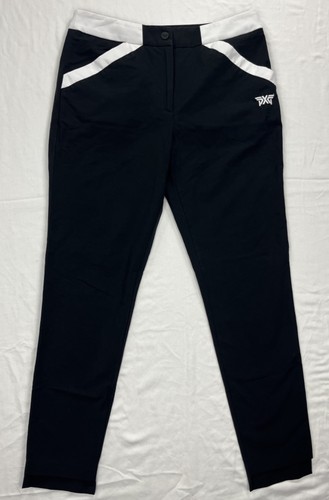 EUC PXG Parsons Xtreme Golf Women M Black White Contrast Performance Ankle Pants