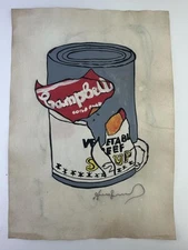 Andy Warhol COA Art Painting Original Drawing Vintage Paper Signed