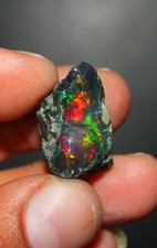 21.10 Ct Natural Black Opal Rough Large Ethiopian Welo Fire Loose Black Opal Raw