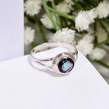 Rainbow Moonstone Ring 925 Sterling Silver Ring Handmade Ring Gemstone Blue Ring