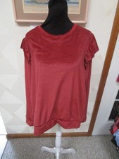 LAUREN CONRAD-RED-ROUND NECK-LONG RUFFLE SLEEVE V ELOUR-SWEATSHIRT-SIZE-XL-NEW