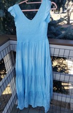 NWT PRETTYGARDEN Women's 2024 Casual Light Blue Maxi Sundress Smocked  Dress, S 