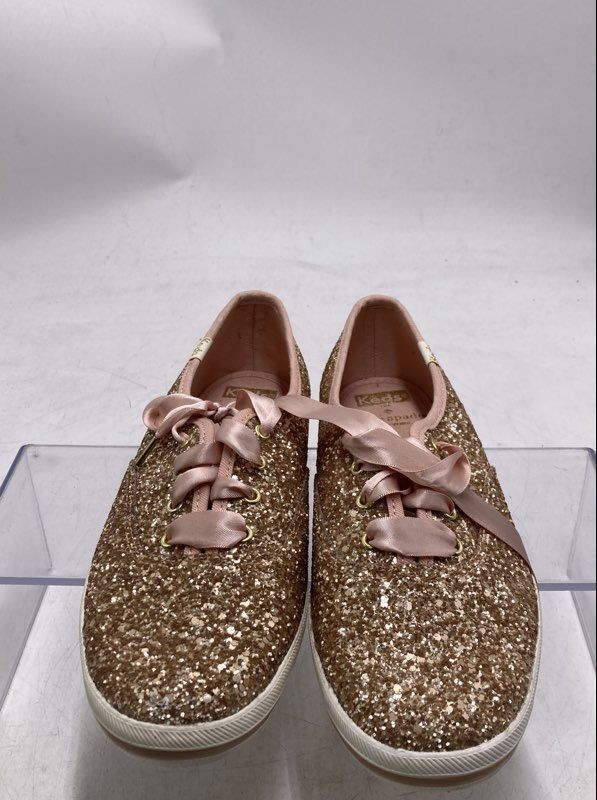 Keds Kate Spade New York Womens Champion Gold Sparkle Sneaker Shoes Size 7