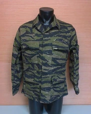 Propper Tiger Stripe Military 4 Pocket Hot Weather Ripstop Coat Jacket Sz Medium