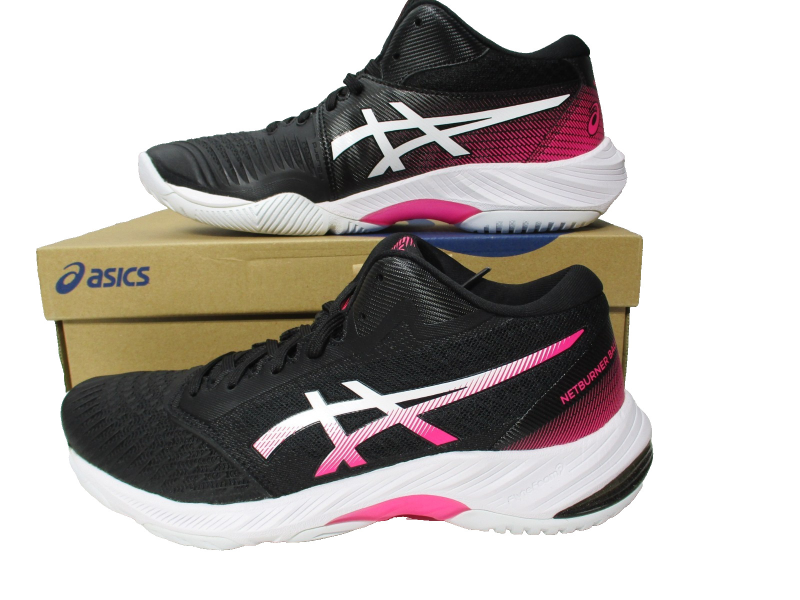 ASICS Netburner Ballistic Ff Mt 3 Volleyball Shoes Womens Sz 10 Black Pink