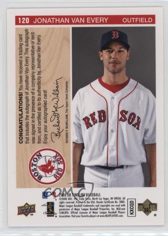 2008 Upper Deck Timeline Auto Jonathan Van Every #120 Rookie Auto RC v7j
