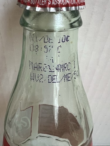 Vintage 2010 Coca-Cola Classic Collector Green Tint Glass Coke Bottle With Cap - Picture 4 of 5