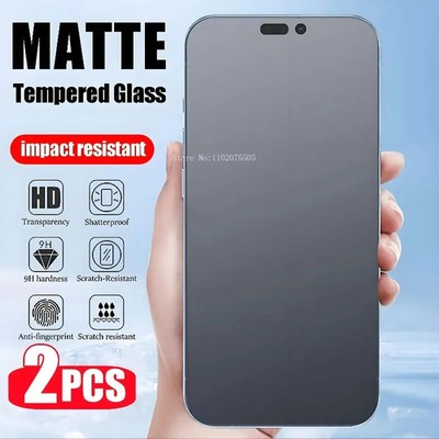 2x Safety Glass Matte Suitable For IPHONE 16 15 14 13 12 11 Pro Max 9H Hardened