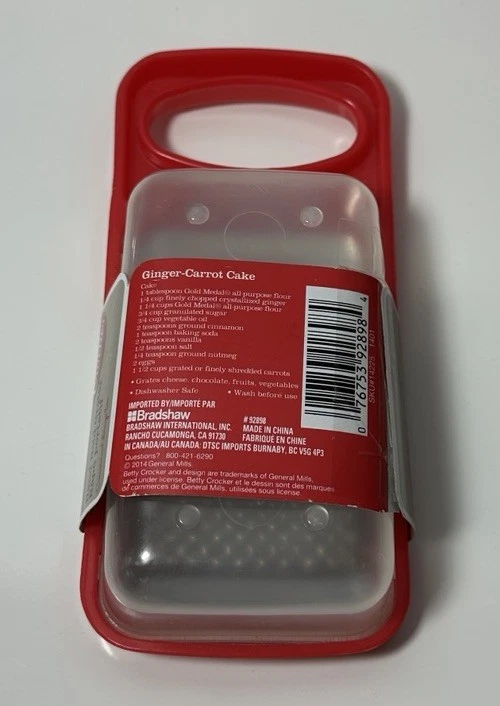 RALLADOR DE ALIMENTOS DE MANO DE COCINA ROJO BETTY CROCKER CON CONTENEDOR DE CAPTURA Foto 2 de 2