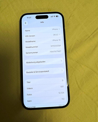 Apple iPhone 16 Smartphone 128 GB Blau Ohne Simlock iOS MYED3ZD/A