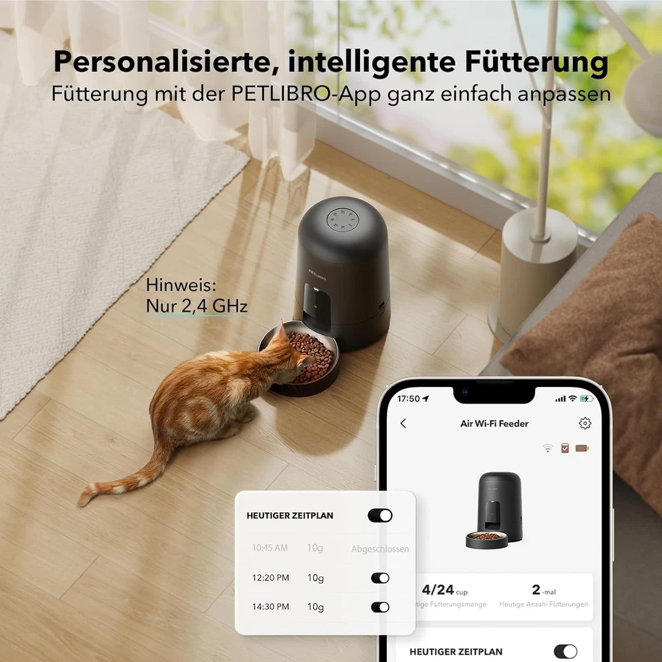 Katzenfutter Automat Edelstahl WiFi 2l Akku Steuerung App Programmierung - Bild 4 von 4