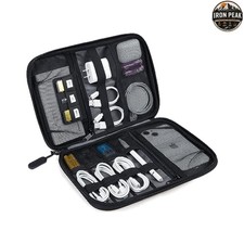Electronic Organizer Travel Case Black 10.6 x 7.5 x 1.2 in Nylon Zipper Pouch