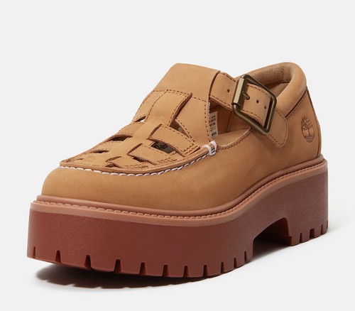 Timberland Stone Street Buckle Shoe Beige/Brown Size 5 BNIB π