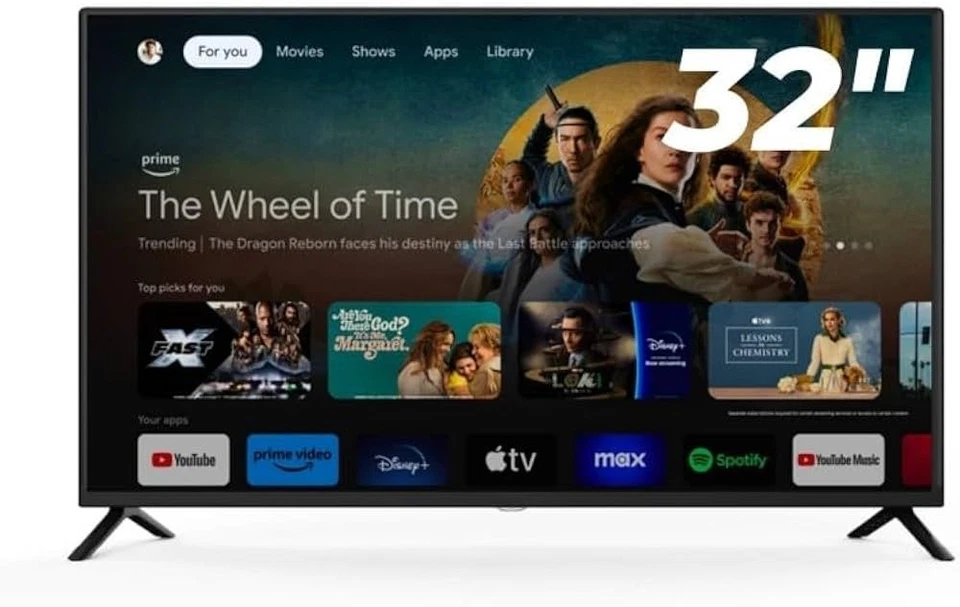 VOV DIGITAL SMART TV TELEVISIONE 32” POLLICI HD VOV , PRIME, NETFLIX ANDROID 14 DOLBY SLIM