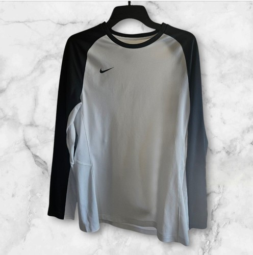 Nike Dri Fit Mens size M Basketball Shooting Long Sleeve Top White / Black - Picture 2 of 10