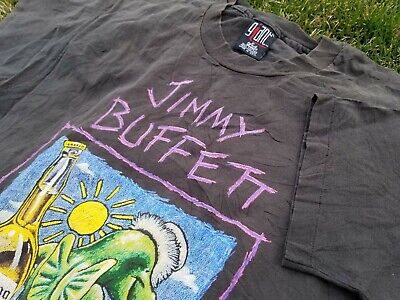 Vtg 90s Jimmy Buffett XL Fruitcakes On Tour T-Shirt Giant Tag sun faded  black | eBay