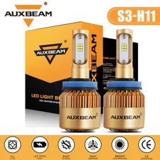 AUXBEAM H11 LED Headlight Kit Low Beam Bulbs Super Bright 72W 8000LM 6000K White