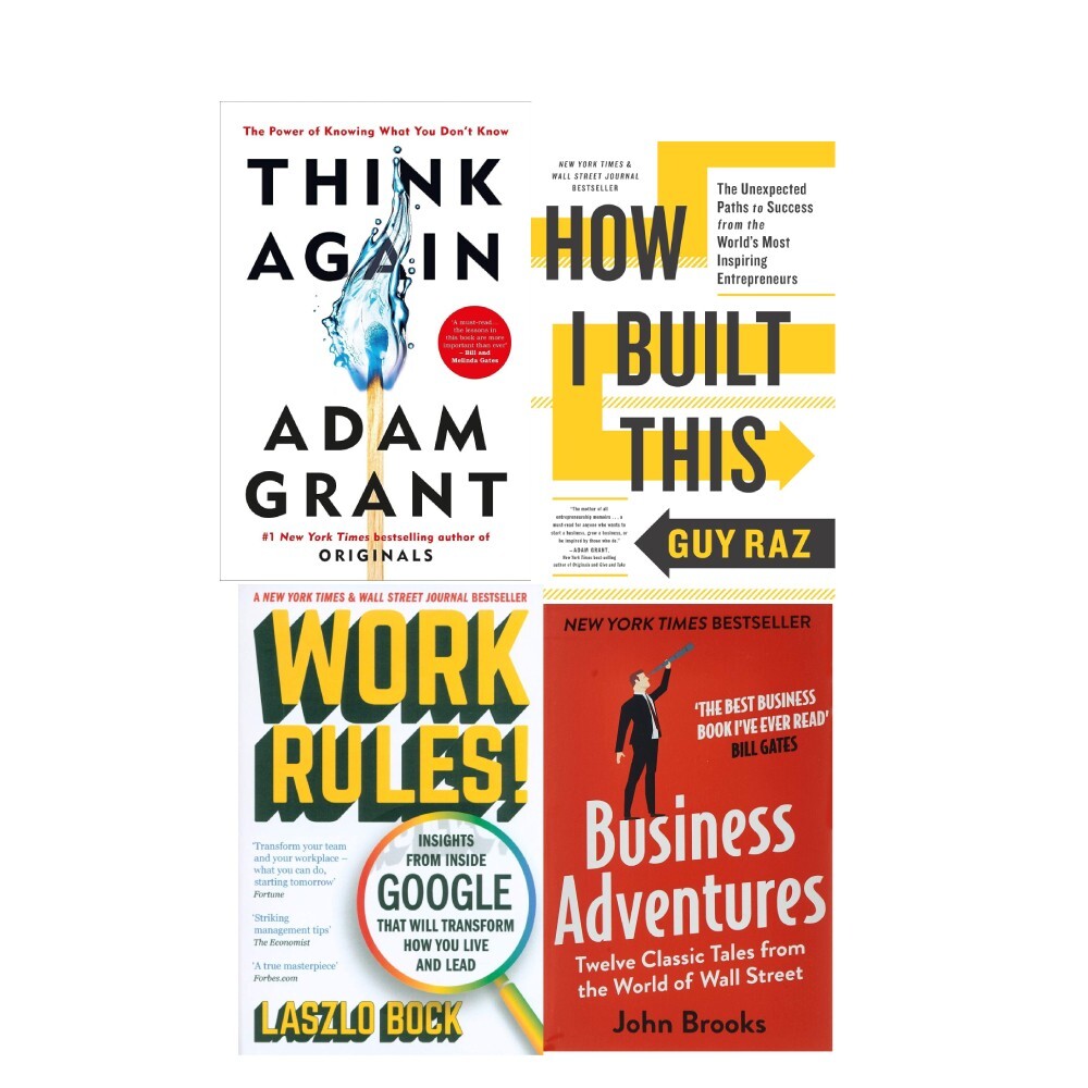 Guy Raz &, John Brooks Laszlo Bock Unisex No Filter, How I Built This[Hardcover], Work Rules, Business Adventures 4 Books Collection Set - Image 3