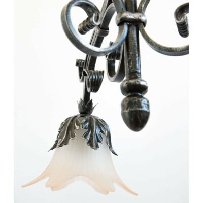 Lustre 3 branches , fer forgé, beige/doré - Décoration
