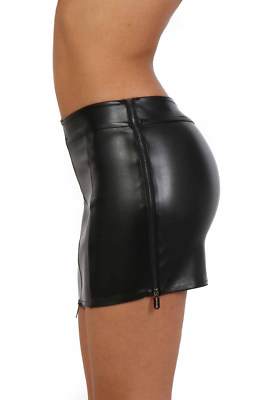2085 MiniGonna in Ecopelle Nera a Pannelli Uniti da 4 Cerniere Zip  Regolabili | eBay