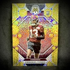 2023 Panini Mosaic NFL Emmanuel Forbes Gold Sparkle 24/24 Last One 1/1 SSP Rare