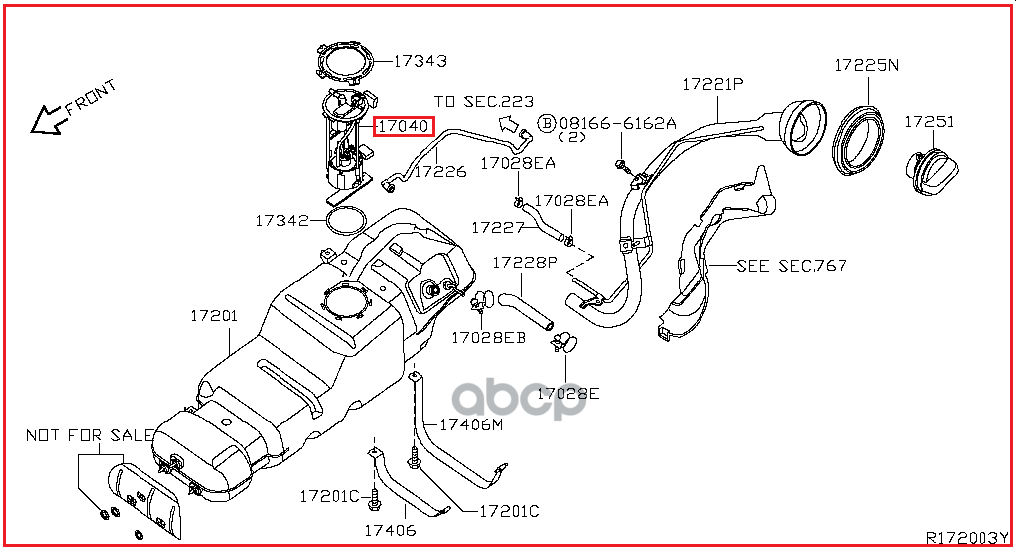 17040-ZQ40B Nissan Fuel pump-in tank 17040ZQ40B, New Genuine OEM Part ...
