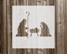 Nativity Scene Stencil, Durable Handmade Mylar Reusable Craft Template, 272