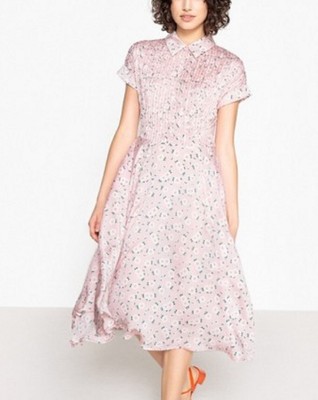 pleated midi shirt dress