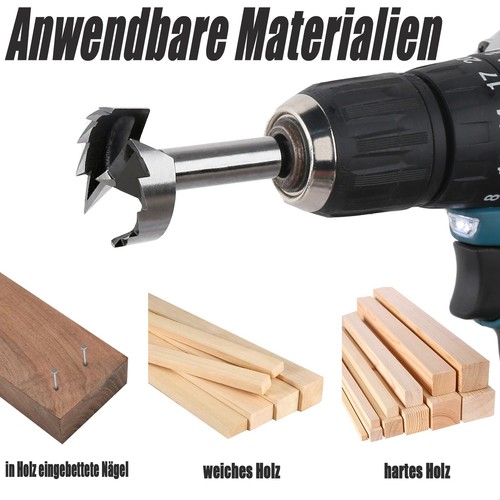 Forstnerbohrer Satz Holzbohrer Set 5-tlg. 15 - 35 mm Scharnierbohrer Bohrsatz - Bild 2 von 15