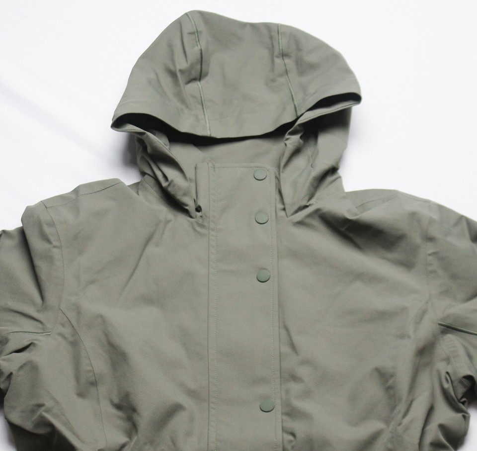 Athelta Women's RainOut Waterproof Sutro Long Trench Coat CD4 Moss