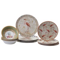 Bayou Breeze Mallie 12 Piece Heavy Weight Melamine Dinnerware Set on sale Bayou Breeze Mallie 12 Piece Heavy Weight Melamine Dinnerware Set on sale