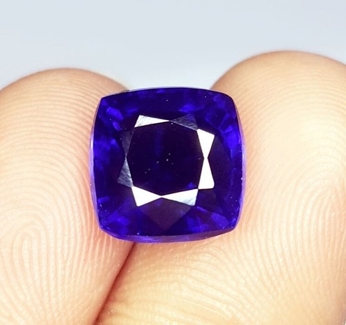 Zafiro azul natural 4,67 quilates piedras preciosas sueltas sin tratar certif... - Imagen 9 de 9